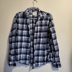 Blue Plaid Flannel Size L
